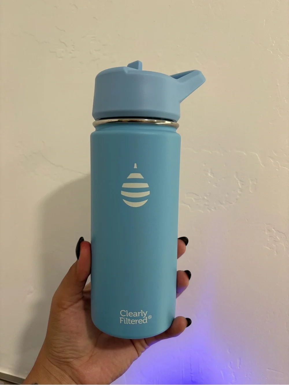 NEW Clearly Filtered 16oz Stainless Steel Filtered Water Bottle - Sky Blue